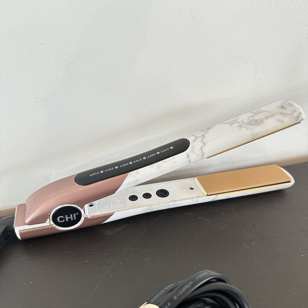 CHI Ceramic 1" Flat Iron Hair Straightener White Marble Model CA2383 - Picture 10 of 10